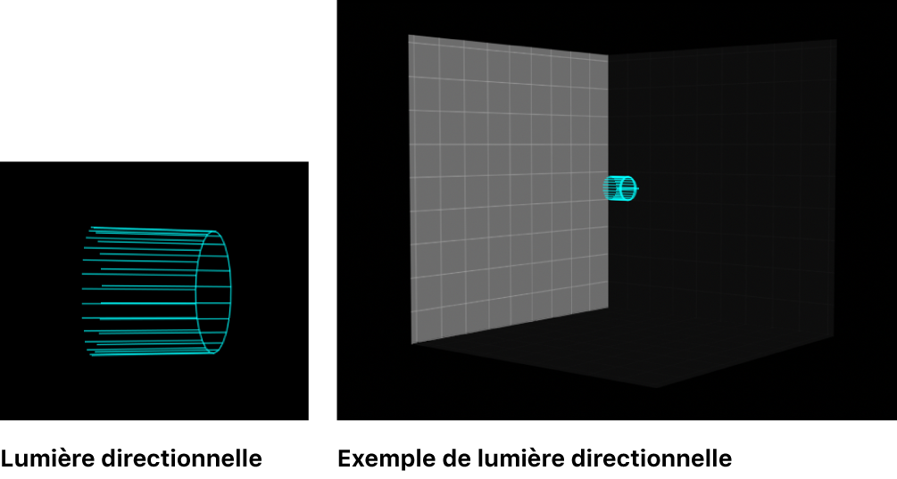 Canevas affichant un exemple de lumière directionnelle