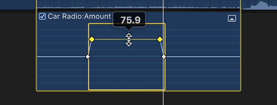 The horizontal control within a range being dragged to adjust the volume or effect