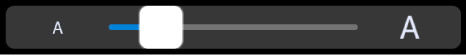 Schieberegler „Textgröße“ in der Touch Bar