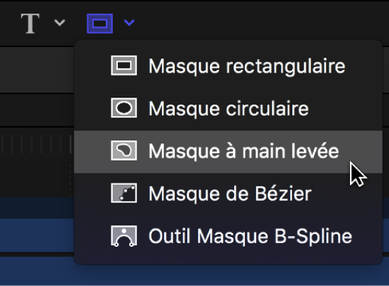 Outil Masque à main levée dans la barre d’outils du canevas