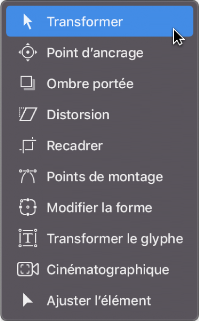 Outil Sélectionner/Transformer dans la barre d’outils