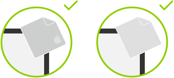 Two images showing the two types of cloth that can be used to clean a standard glass display.