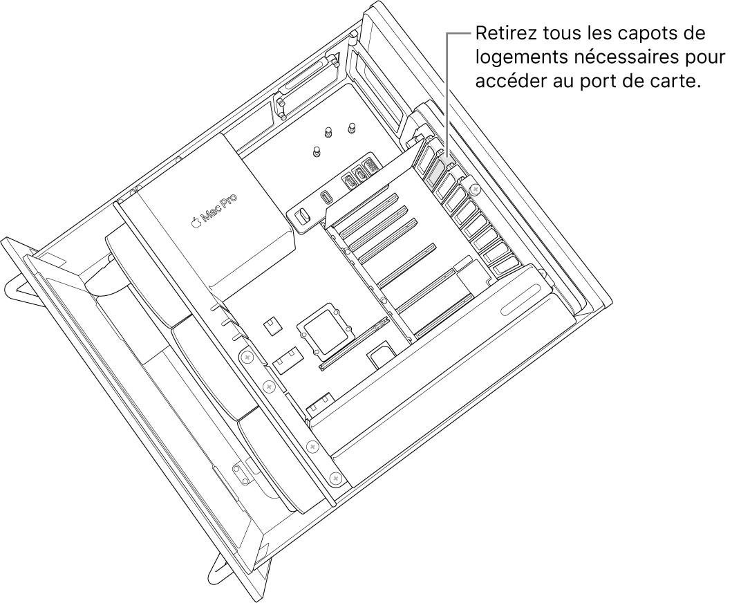 Retrait d’un cache de logement.