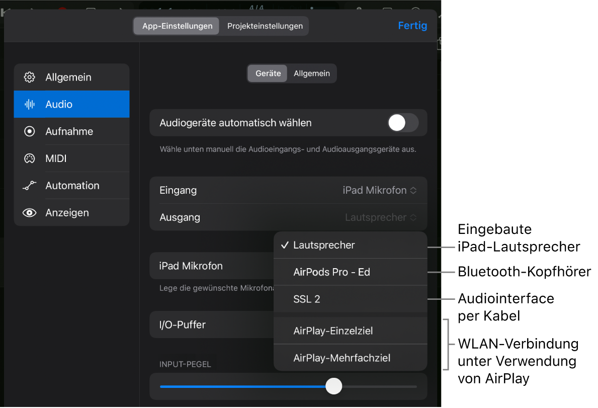 Abbildung. Das Dialogfenster „AirPlay“.