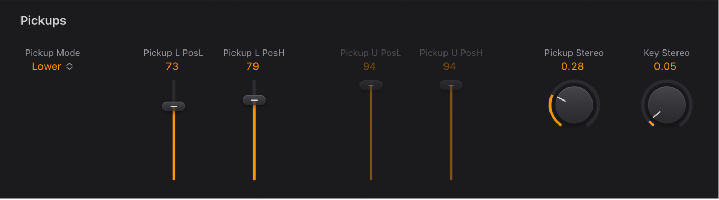 Abbildung. Vintage Clav Pickup-Parameter