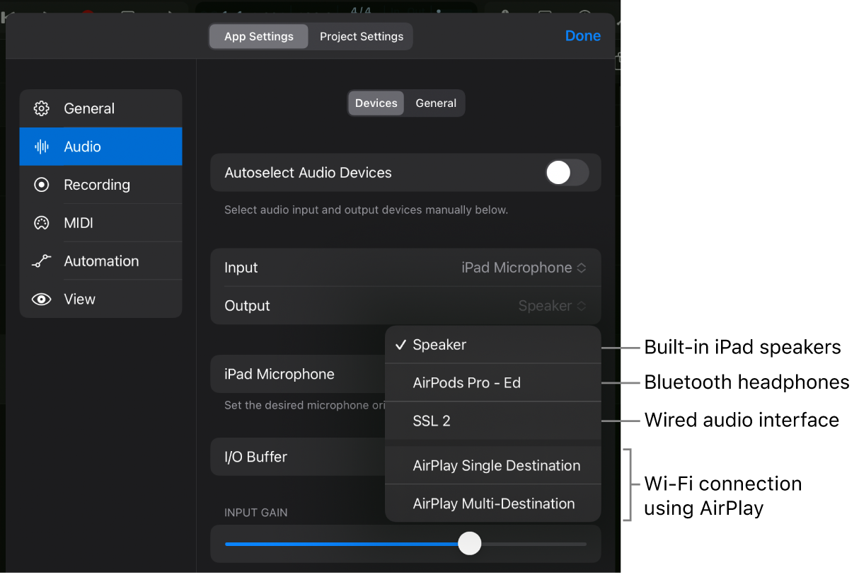 Figure. AirPlay dialog.