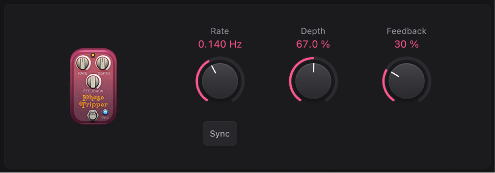 Figure. Phase Tripper stompbox window.