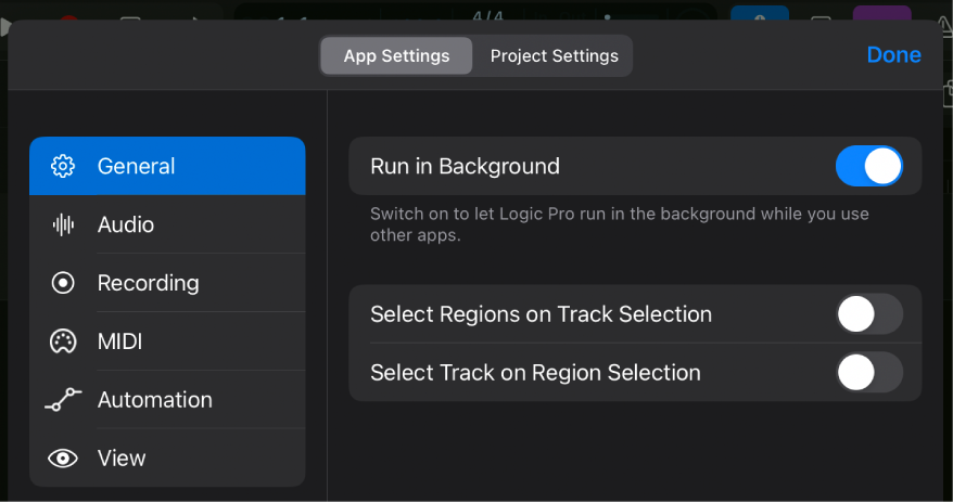 Figure. General settings.