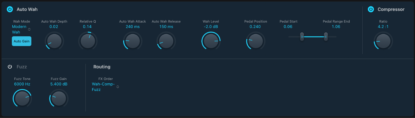 Figure. Fuzz-Wah effect window.