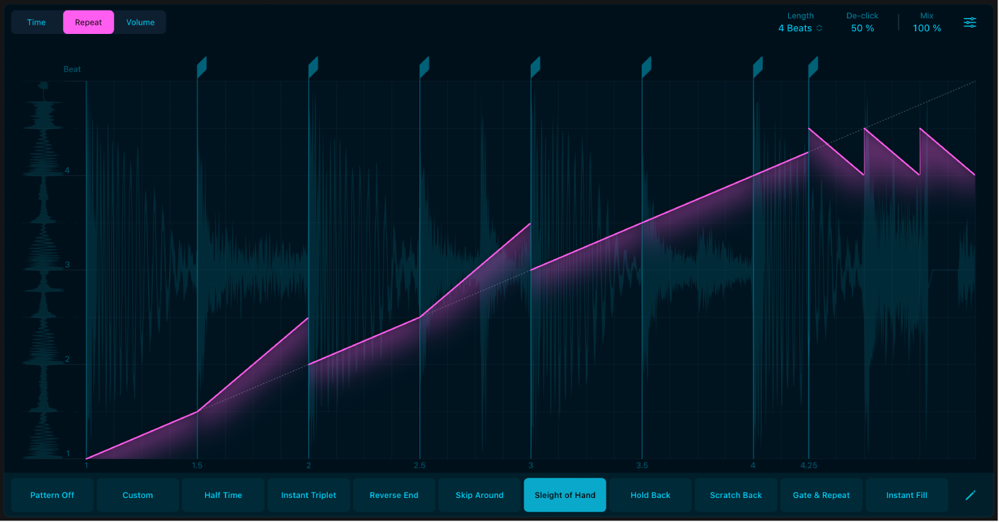 Figure. Repeat mode in Beat Breaker.