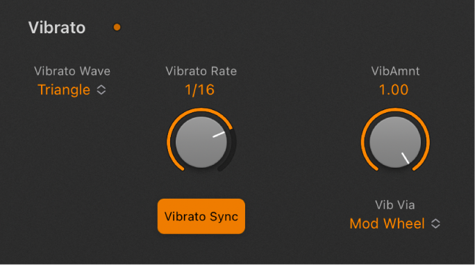 Ilustración. Parámetros de Vibrato de Retro Synth.