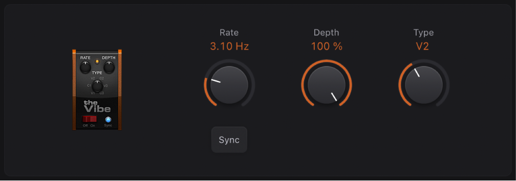 Figure. Fenêtre stompbox The Vibe.