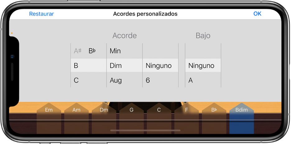 Ruedas de control de acordes personalizados