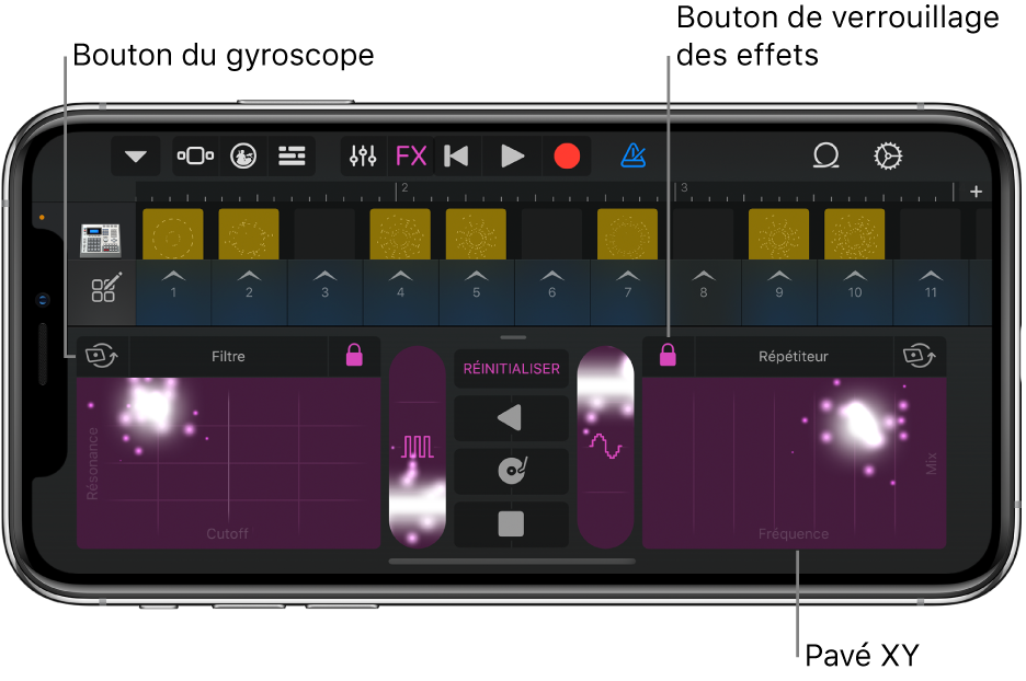 Illustration. Grille Live Loops avec l’option Remix.