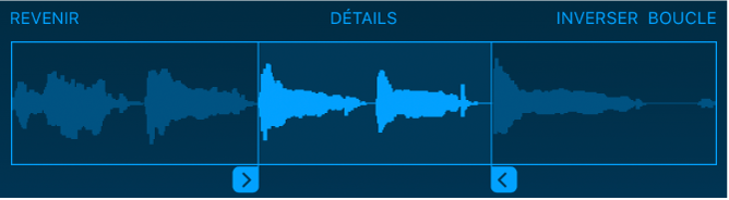 Faites glisser les poignées bleues afin d’élaguer le début ou la fin du sample.