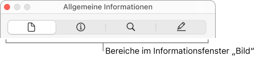 Das Informationsfenster „Bild“.