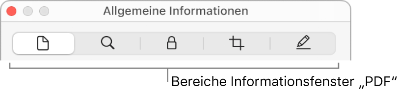 Das Informationsfenster „PDF“.