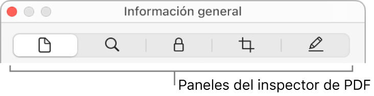 Paneles del inspector de archivo PDF.