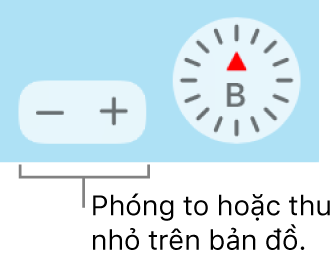 Các nút thu phóng trên bản đồ.