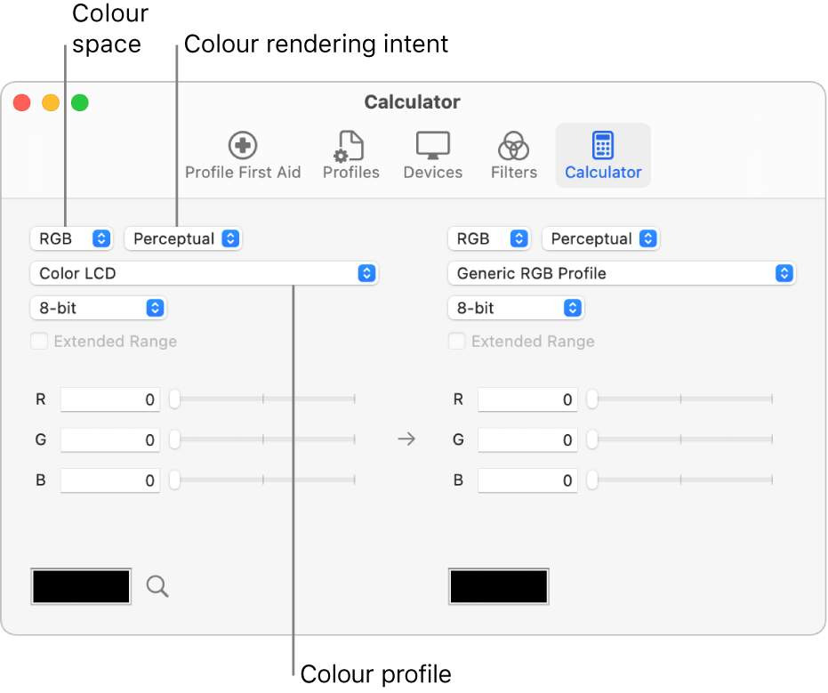 The colour calculator.