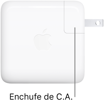 El adaptador de corriente USB-C de 67 W o de 96 W.