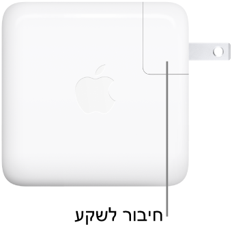 ספק הכוח מסוג USB-C בהספק של 67 ואט או של 96 ואט.