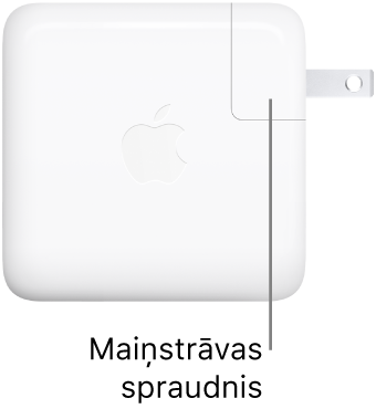 67 W vai 96 W USB-C strāvas adapteris.