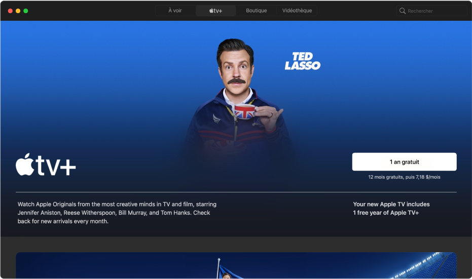 Écran affichant Apple TV+