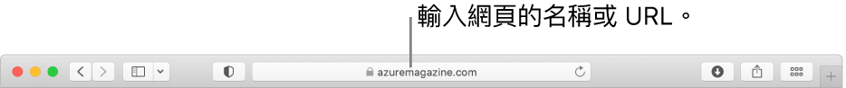 Safari「智慧型搜尋」欄位，您可在其中輸入頁面的名稱或 URL。