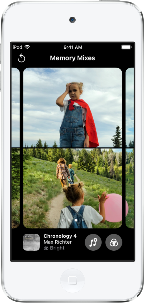 The Memory mixes screen in the Photos app.