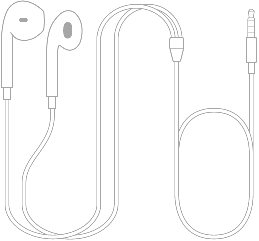 Os EarPods fornecidos com o iPod touch.