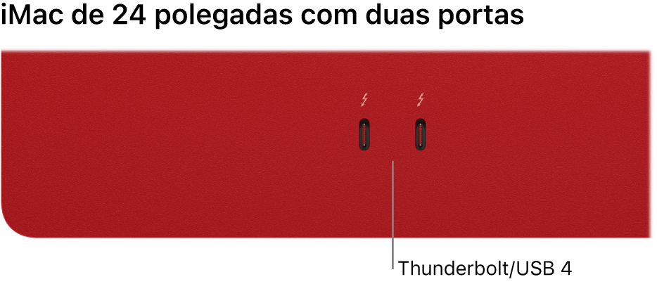 Um iMac com duas portas Thunderbolt/USB 4.