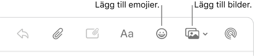 Ett skrivfönster med knappar för emojier och bilder.