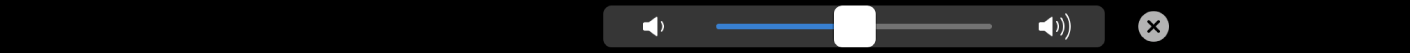 The iMovie Touch Bar showing the volume slider.