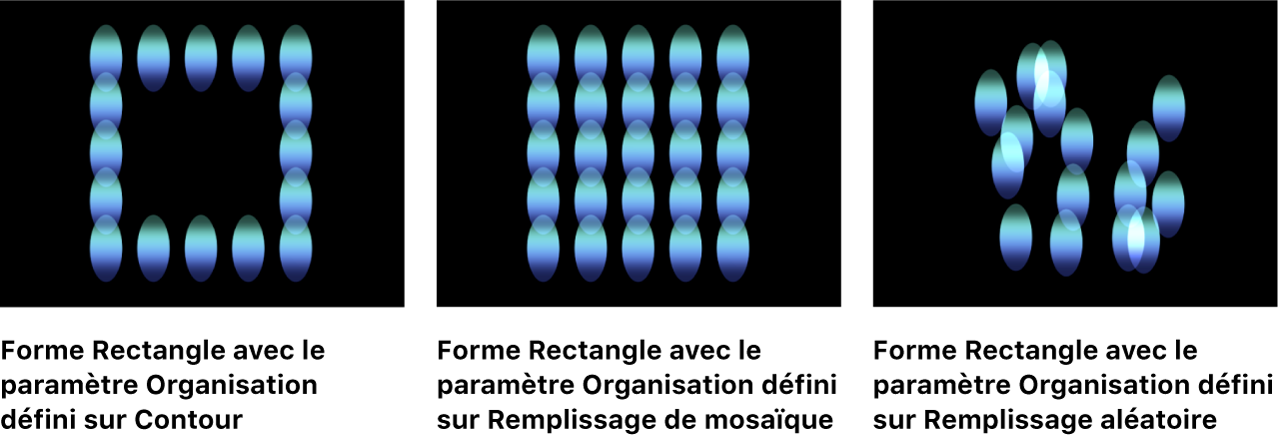 Canevas affichant différentes options de forme