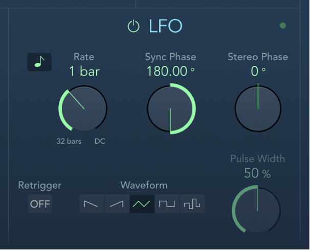 Commandes LFO d’AutoFilter.