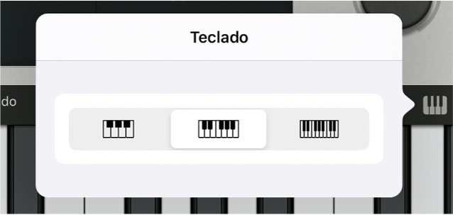 Figura. Menu pop-up “Tamanho do teclado”.