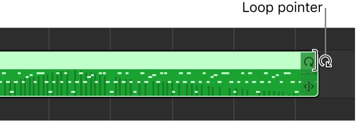 Loop pointer on the right edge of a region.