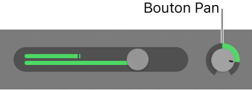 Potentiomètre Pan dans l’en-tête de piste.