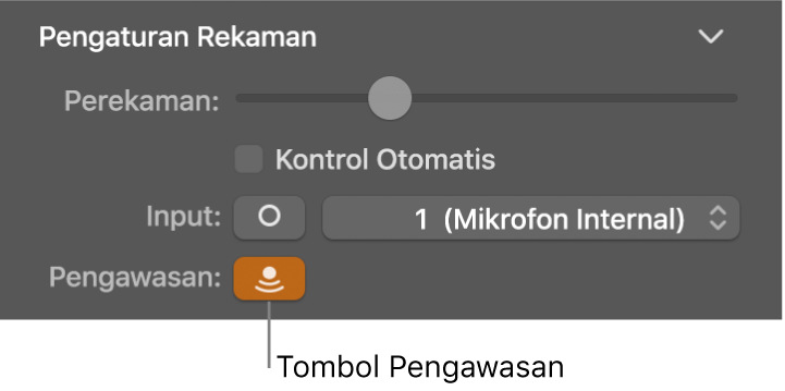 Tombol Pengawasan Input di inspektur Smart Control.