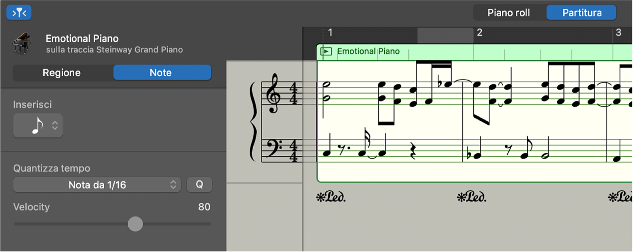 Editor Partitura con notazione.