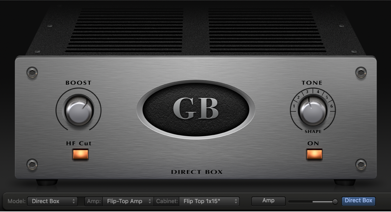 Bass Amp Designer met Direct Box-regelaars.