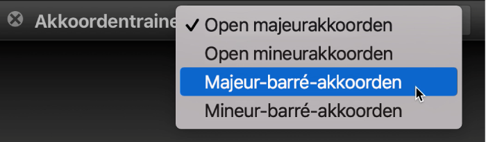 Venstermenu 'Akkoordentrainer'.