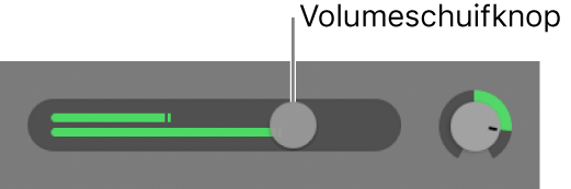 Spoorlabel met volumeschuifknop.