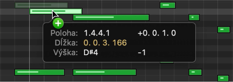 Stlačenie Option a skopírovanie noty potiahnutím do Editora Piano Roll.