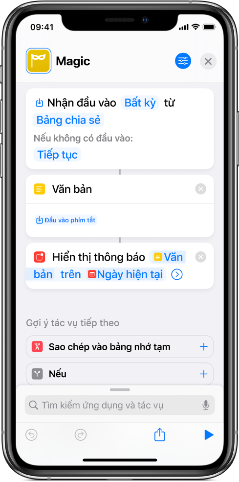 Các ví dụ về biến trong trình sửa phím tắt.