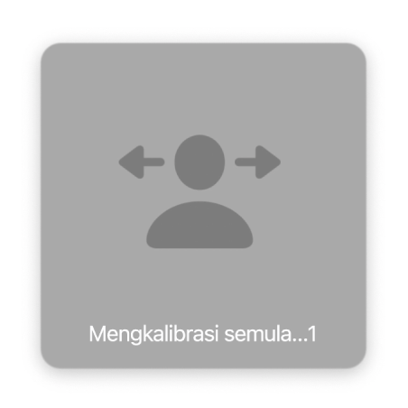Kira detik pada skrin untuk mengkalibrasi semula penuding kepala, menunjukkan “Mengkalibrasi semula…1.”