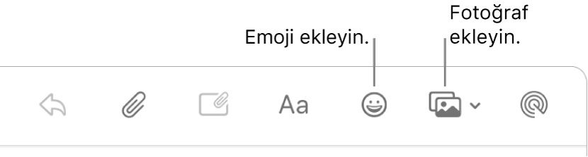 Emoji ve fotoğraf düğmelerini gösteren bir Oluştur penceresi.