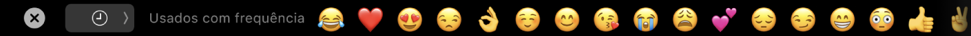 O seletor de emoji na Touch Bar.