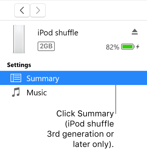 The Device window, with Summary selected in the sidebar on the left.